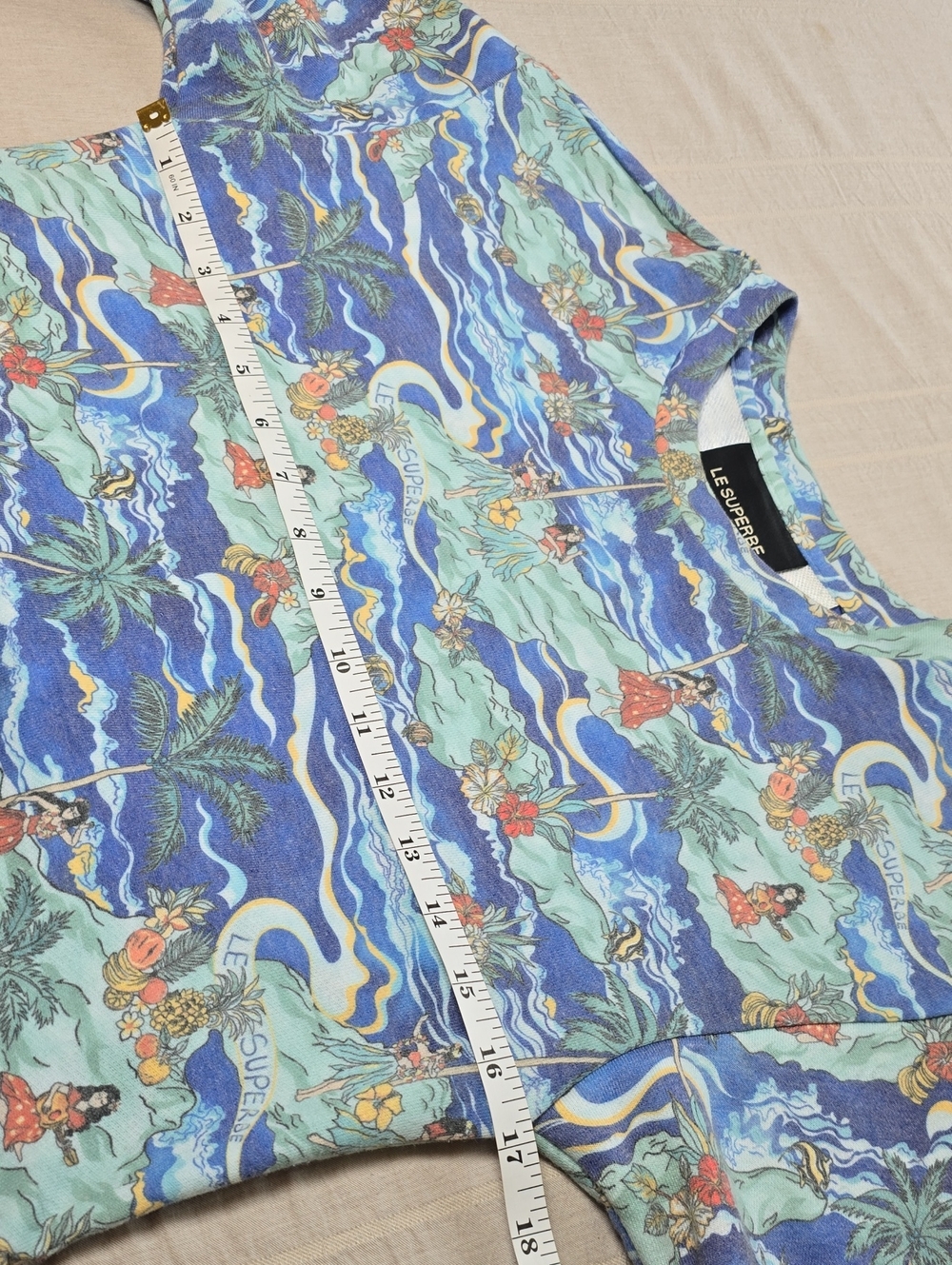 Le Superbe Hula House Party Top in Royal Hawaiian Blue Women's Size XS - Picture 8 of 12